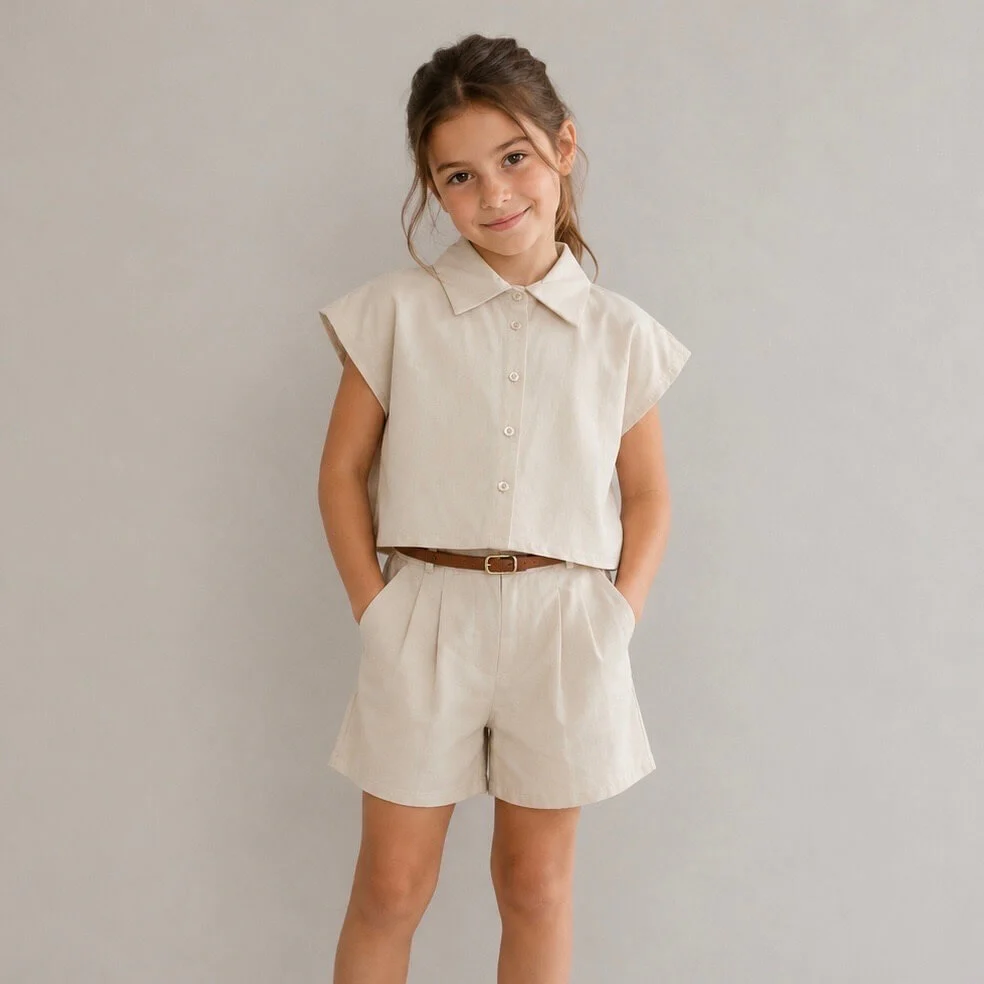 Completo Bimba In Lino - immagine 3